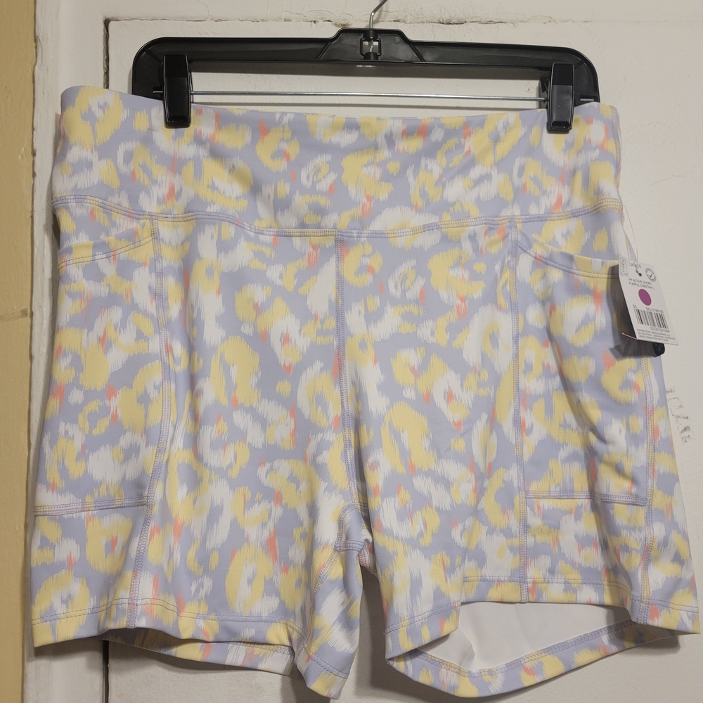 Pro Player Women's High Waist Shorts - Yellow, Purple, White Size L